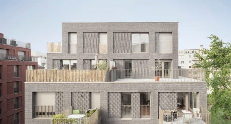 88 housing units Pantin, Brick Award 22 Category "Living together", Architects: Avenier Cornejo Architects. view at higher floor from outside